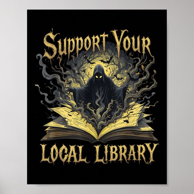 Död Gotham Support din lokala Bibliotek Älskare Bo Poster (Framsidan)