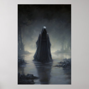Död Grim Reaper Vatten Mörk Akademi, Antik Poster