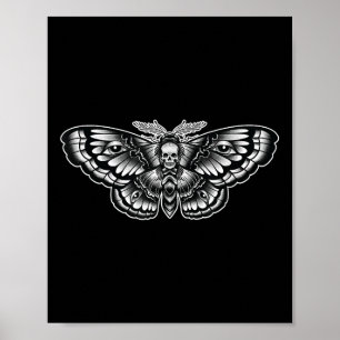 Död Head Moth Tattoo Art-inspirerad symbol Poster