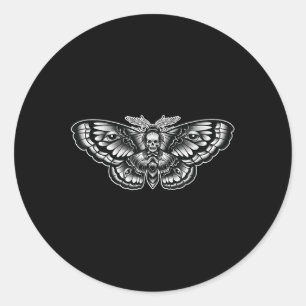 Död Head Moth Tattoo Art-inspirerad symbol Runt Klistermärke