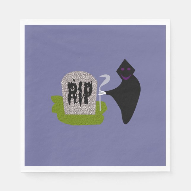 Död i Cemetery Halloween Pappra Napkins Pappersservett (Framsidan)