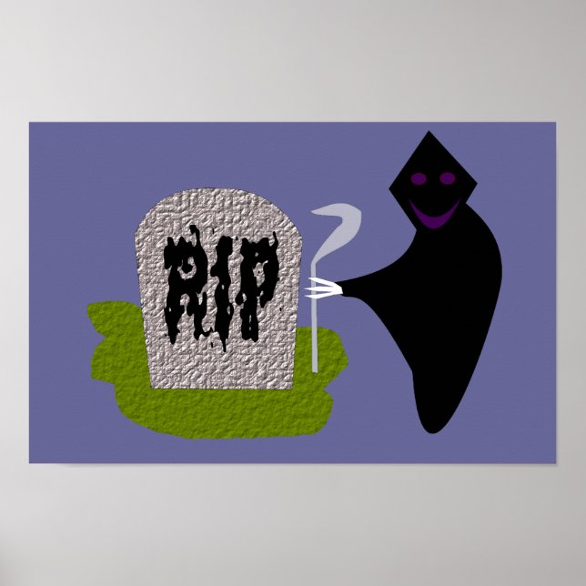Död i kyrkogård Halloween-affisch Poster (Framsidan)