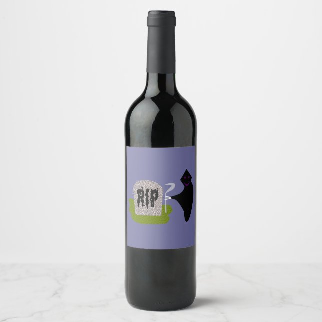 Död i kyrkogården Halloween Vin Flaska Vinflaska Etikett (Framsida)