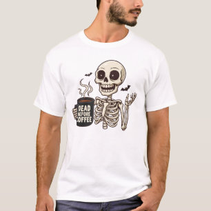 Död Innan Kaffe Skelett T Shirt