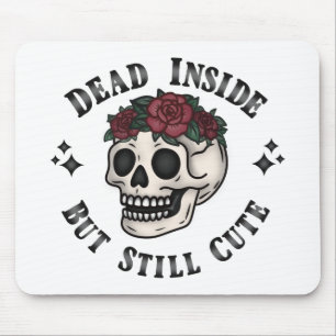 Död insida men fortfarande cute Skull-Blommigtens Musmatta