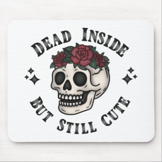 Död insida men fortfarande cute Skull-Blommigtens  Musmatta