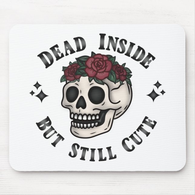 Död insida men fortfarande cute Skull-Blommigtens  Musmatta (Framsidan)
