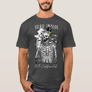 Död insida men koffeinfri kaffe Skeleton Hallwe T Shirt