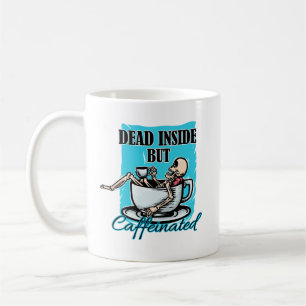 Död insida men koffeinfri kaffeloving Skeleton Kaffemugg
