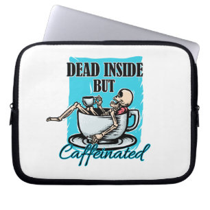 Död insida men koffeinfri kaffeloving Skeleton Laptop Fodral