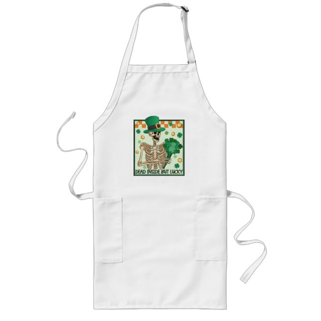 Död insida men Lucky St Patricks Långt Förkläde (Framsidan)