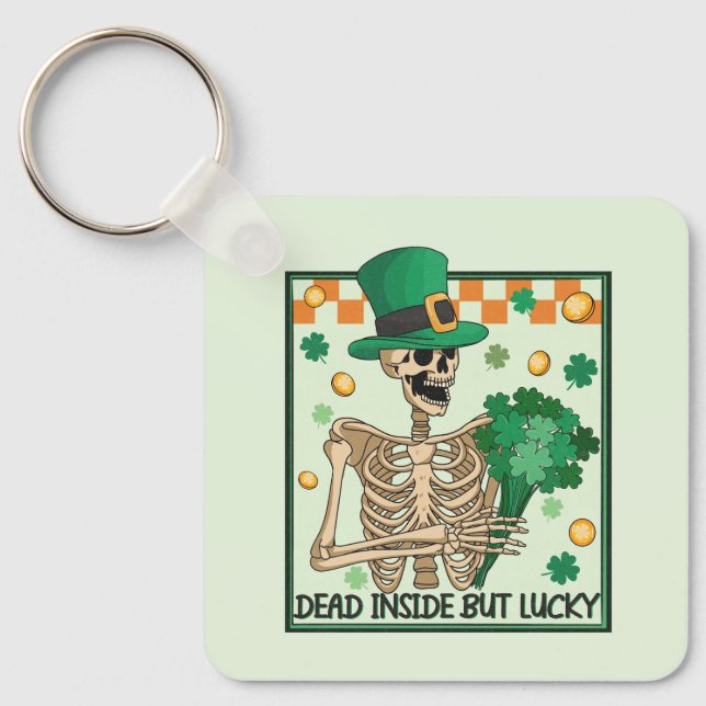 Död insida men Lucky St Patricks Nyckelring (Framsida)