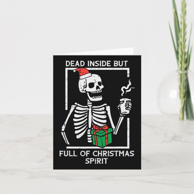 Död Inuti Full Julstämning Skelett Jul Herr  Kort (Framsida)