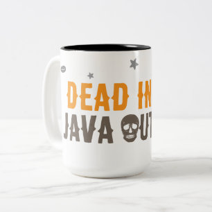 Död Inuti Java Utanför – Minimalistisk Kaffeskalle Två-Tonad Mugg