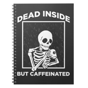 Död inuti koffein Skeleton Kaffe Älskare Anteckningsbok