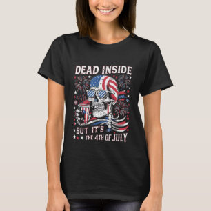 Död Inuti Men Det Är 4:e Juli Skelett T Shirt