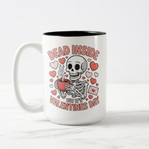 Död Inuti Men Det Är Alla Hjärtans Dag Rolig Skele Två-Tonad Mugg