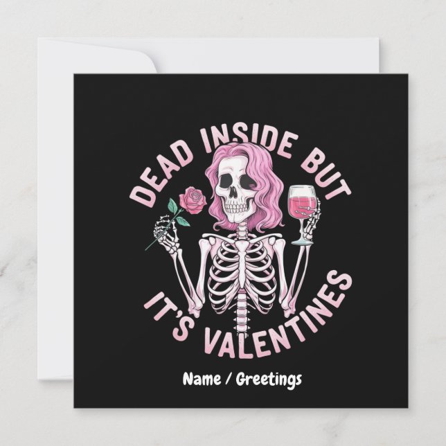 Död Inuti Men Det Är Valentines Roliga Romantiska Inbjudningar (Framsida)