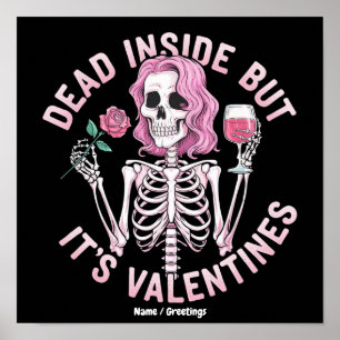 Död Inuti Men Det Är Valentines Roliga Romantiska Poster