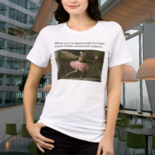 Död Inuti men Fortfarande Stödjande Rolig Skelett T Shirt