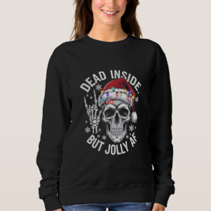 Död Inuti Men Glad AF Julpresent Skelett T Shirt