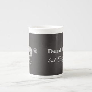 Död Inuti Men Kaffeinerad – Halloween Kudd Benporslin Mugg