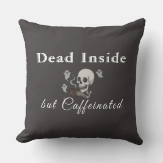 Död Inuti Men Kaffeinerad – Halloween Kudd Kudde