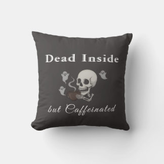 Död Inuti Men Kaffeinerad – Halloween Kudd Kudde