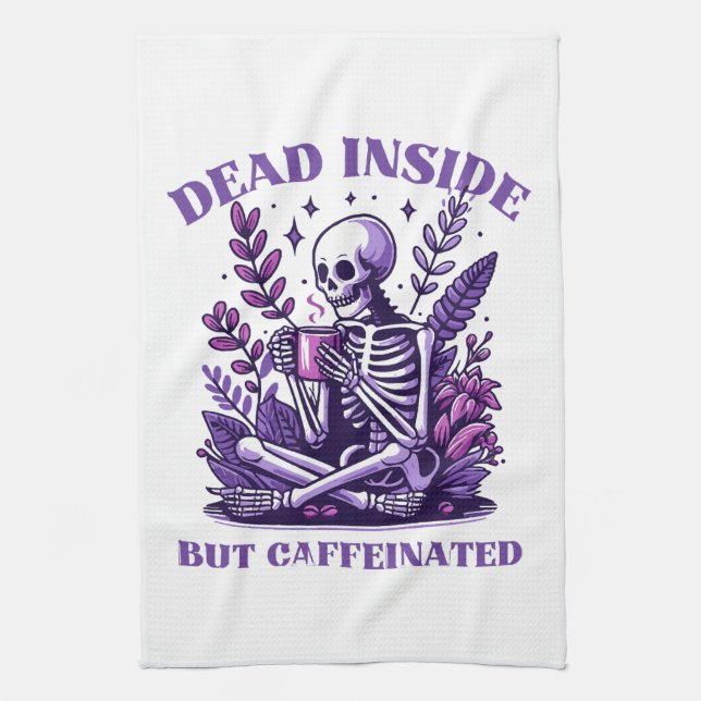 Död Inuti Men Kaffeinerad Kökshandduk (Vertikal)