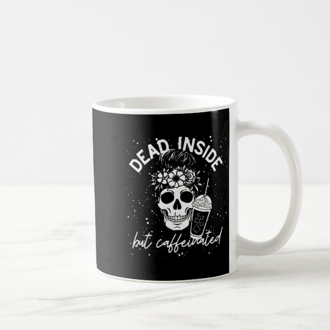 Död Inuti Men Kaffeinerad Mamma Dödskalle Blomma Kaffemugg (Höger)