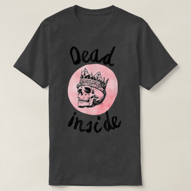 Död inuti rosa skallskelett i krona tiara T-S T Shirt (Design framsida)