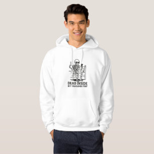 Död invärtes men deadlines först hoodie