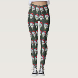 DÖD KALLELSE JULSKALLE, JUL SKELETT HUMOR LEGGINGS