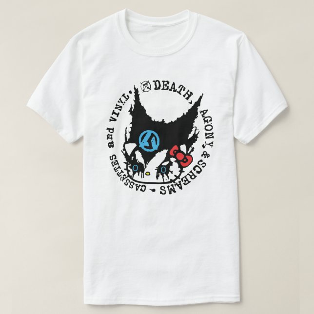 Död, kval och skrik kassetter och vinyl  t shirt (Design framsida)