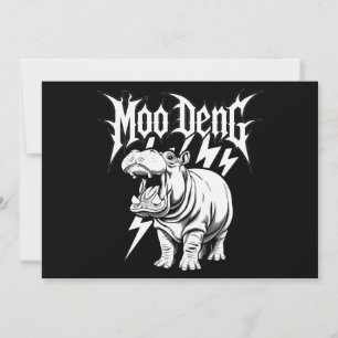 Död Metall Cute Baby Hippo Moo Deng Hippopotamus Inbjudningar