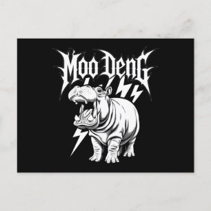 Död Metall Cute Baby Hippo Moo Deng Hippopotamus Vykort