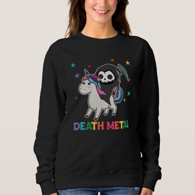Död Metall - Död - Riding Unicorn Funny Unicorn T Shirt (Framsida)