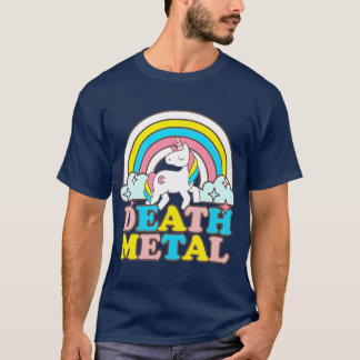 Död Metall Funny Rainbow Unicorn Novelty T Shirt