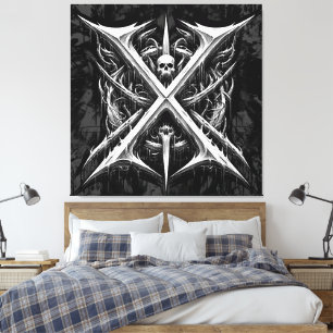Död Metall Headbanger - tungt metallhuvud Metall Canvastryck