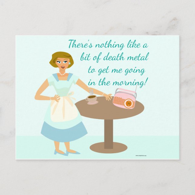 Död Metall Housefru Vykort (Framsida)