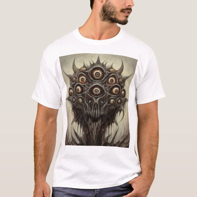 Död Metall Monstrous Creature T-Shirt" T Shirt (Framsida)
