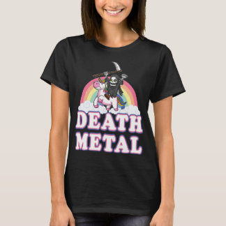 Död Metall Rainbow Funny Grim Reaper Unicorn Gif T Shirt
