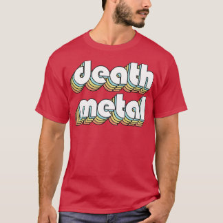 Död Metall Retro Regbow Typography Faded Stil T Shirt