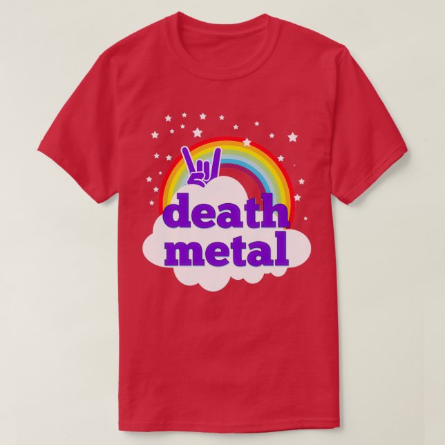Död metall rosa regnbåge t shirt (Design framsida)
