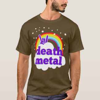Död metall rosa regnbåge t shirt