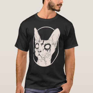 Död Metall Sphynx Cat Satanic Clothing För manar W T Shirt