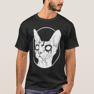 Död Metall Sphynx Cat Witchy Witch Aesthetic Cree T Shirt