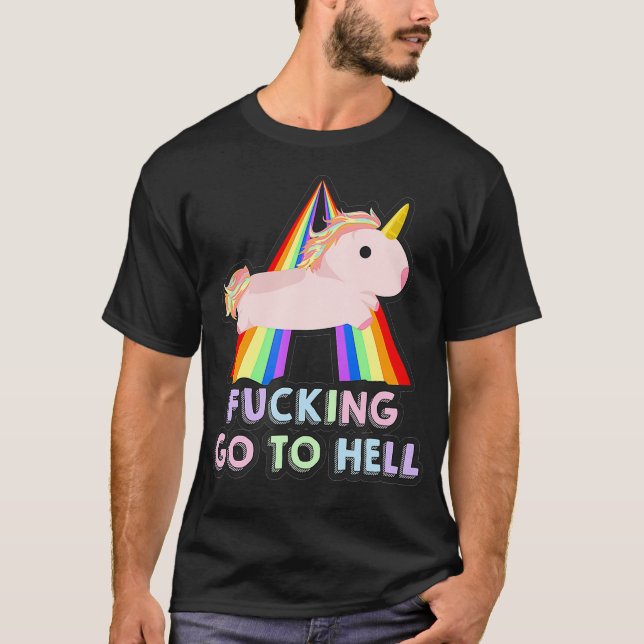 Död Metall Unicorn-design Pastel Goth helvetet T Shirt (Framsida)