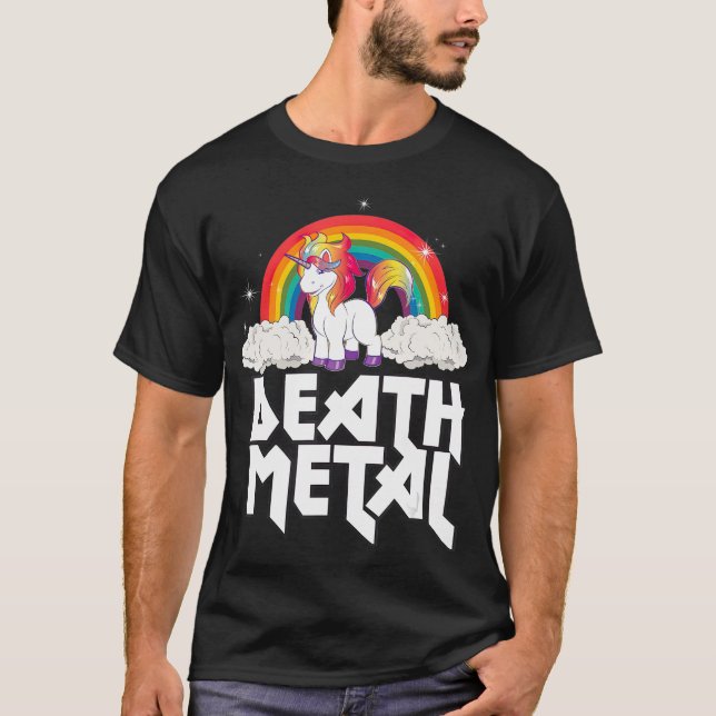 Död Metall Unicorn Shirt T Shirt (Framsida)
