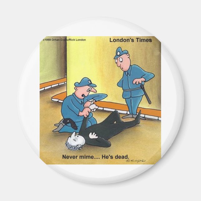 Död Mim Funny Tees Muggar Kort Present Etc Magnet (Framsidan)